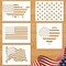 5PCS American Flag Stencils - 50 Star American Map Stencil (5x7/ 6x6 inch)
